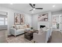 Cozy living room with fireplace and neutral decor at 985 Columbia Dr, Decatur, GA 30030