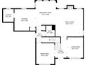 Detailed first floor plan showing layout of kitchen, living, dining and Gathering rooms at 8584 Tara Place Dr, Jonesboro, GA 30236