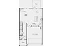 Open-concept floor plan featuring a kitchen, great room, dining area, and two-car garage at 1744 Fawlocke Run, Loganville, GA 30052