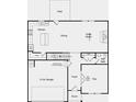 Layout of the first floor featuring the kitchen, dining room, living room, flex, and two-car garage at 205 Groveton Ct, Euharlee, GA 30145