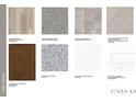 Selection board with Shaw resilient flooring, carpet, sheet vinyl, Daltile, Timberlake cabinets and granite/cultured marble counters at 205 Groveton Ct, Euharlee, GA 30145