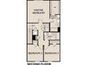 Second-floor floor plan with Primary bedroom, walk-in closet, Primary bath, bedrooms and bath 2 at 2520 Coventry Street, Atlanta, GA 30331