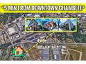 Aerial view of property, noting a brief 5-minute drive to Downtown Chamblee attractions at 2002 Wingate Rd, Atlanta, GA 30341