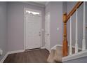 Welcoming entryway with hardwood floors, white doors, and natural light at 5381 Briar Creek Ln, Norcross, GA 30071