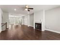 Bright living room with hardwood floors and a cozy fireplace at 1286 Brookins Trl, Atlanta, GA 30316