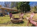 Outdoor space featuring a brick fire pit and comfortable seating at 1537 David Lee St, Acworth, GA 30102