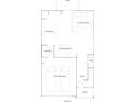 First floor plan showcasing an open layout with kitchen, living, dining, and 2-car garage at 1216 Arnhem Dr, Hampton, GA 30228