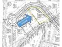 Detailed site plan showing property layout within a cul-de-sac, showcasing lot dimensions and surrounding streets at 403 Glenhurst Trce, Canton, GA 30115