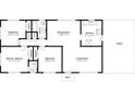 Detailed floor plan illustrating the layout of the bedrooms, living room, and kitchen at 4281 Welbron Dr, Decatur, GA 30035