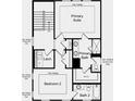 Floorplan featuring primary suite, bedroom 2, laundry room, primary bath with WIC, and bath 2 at 2728 Harrison Dr, Lawrenceville, GA 30044