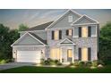 Charming two-story home with light gray brick, dark shutters, and a well-manicured lawn at 3191 Morris Hills Dr, Dacula, GA 30019