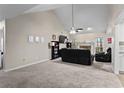 Spacious living room with vaulted ceilings and lots of natural light at 3130 Goldmist Dr, Buford, GA 30519