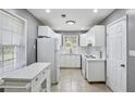 Well-lit kitchen with white cabinets, tile flooring, and modern appliances at 2235 Chamois Ct, Decatur, GA 30035