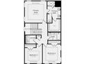 Third story floor plan featuring a primary suite, two secondary bedrooms, and a laundry room at 3186 Eastham Run Dr, Dacula, GA 30019