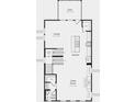 Floorplan featuring a kitchen, dining, great room, half bath, and deck on the second level at 3190 Eastham Run Dr, Dacula, GA 30019
