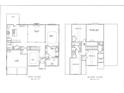 Layout of both the first and second floors, including a kitchen, living space, and multiple bedrooms at 160 Arden Pl, Alpharetta, GA 30022