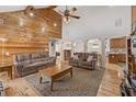 Bright and airy living room boasts high ceilings and beautiful wood accents at 2999 Paul Harris Rd, Dallas, GA 30157