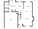 Layout of the first floor showcasing kitchen, living room, garage, and dining spaces at 1558 Autumn Wood Trl, Sugar Hill, GA 30518
