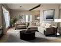 Bright, staged living room with neutral furniture, large windows, and modern decor, creating a welcoming atmosphere at 3335 New Heritage Dr, Johns Creek, GA 30022