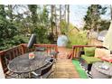 Inviting back deck with outdoor seating and a view of the lush backyard at 755 Heritage Valley Rd, Norcross, GA 30093