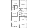 Detailed floor plan showcasing the layout of the bedrooms, bathrooms, living room, kitchen, and dining area at 140 Double D Rd, Temple, GA 30179