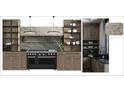 Elegant kitchen design with custom cabinetry, marble backsplash, and a professional-grade stove at 1146 Brookhaven Walk Way, Brookhaven, GA 30319