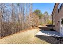 A portion of the grass backyard is visible, alongside the house and wooded area at 2035 Davallia Ct, Cumming, GA 30041