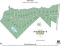 Prescott Manor site plan showing homesite availability, acreage, and convenient access to Prescott Manor Drive at 128 Prescott Manor Dr, Canton, GA 30115