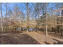 Expansive backyard with mature trees provides privacy and shade, offering a serene natural setting at 1351 Ashbury Park Dr, Hoschton, GA 30548