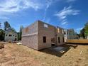 New home being built with framing, weatherproofing, and space for a two-car garage at 4300 Easter Lily Ave Lot 11, Buford, GA 30519
