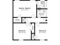 Layout of upper floor showing Primary and other bedrooms, closets and bathrooms at 3671 Satellite Blvd, Ellenwood, GA 30294