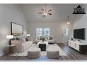 This staged living room offers a comfortable space with modern decor and lots of natural light at 966 Westmoreland Nw Cir, Atlanta, GA 30318