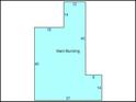 Diagram showing the dimensions and layout of the main building, with labeled measurements of each section at 1425 Rome Dr, Atlanta, GA 30314