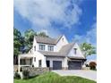 View of a home's side exterior with a large two-car garage and stone accents at 1291 Sunderland Ct, Atlanta, GA 30319