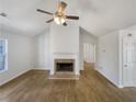 Bright living room with fireplace and vaulted ceilings at 2917 Yukon Nw Trl, Acworth, GA 30101
