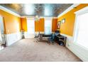 Bright office with unique ceiling, carpeted floors, and large windows offering ample natural light at 3196 Moon Stone Ln, Snellville, GA 30039