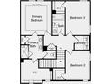 Second floor plan featuring a primary bedroom with ensuite bath, two additional bedrooms, and laundry room at 215 Groveton Ct, Euharlee, GA 30145