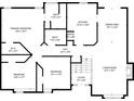 Floor plan featuring living room, dining, kitchen, 3 bedrooms and 2 baths at 713 Shore Ln, Lithonia, GA 30058