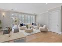 Cozy living area with ample natural light, hardwood floors, a comfortable sofa, and access to the outdoors at 281 15Th Ne St # 101, Atlanta, GA 30309