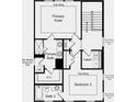 Second floorplan view with main suite, secondary bedroom, two baths and laundry room at 305 Oldvine Dr, Lawrenceville, GA 30044