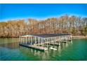 Modern boat dock on a serene lake, offering convenient water access and space for multiple boats at 4595 Ryker Rd, Cumming, GA 30041