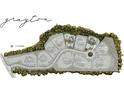 Community plot map showcases lot sizes and location within a cul-de-sac, surrounded by mature trees at 135 Grayton Ln, Roswell, GA 30075