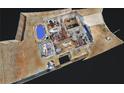 Birds eye view of home with a swimming pool and outdoor area; provides comprehensive overview of the property and surroundings at 261 Webster Lake Dr, Temple, GA 30179