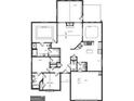Detailed floor plan of a single Gathering home featuring three bedrooms, two baths, and a two-car garage at 1007 Towne Cir, Social Circle, GA 30025