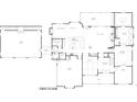 An architectural drawing of the first floor showing the layout of the Kitchen, Gathering Room and Bedrooms at 202 Kenneth Drive, Alpharetta, GA 30009
