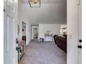 Bright foyer with gray carpet, white walls, and a view to the living room at 245 Raleigh Way, Villa Rica, GA 30180
