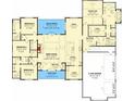 Detailed floor plan showcasing four bedrooms, three-car garage, kitchen, dining and back porch at 1276 B Rutledge Rd, Acworth, GA 30101