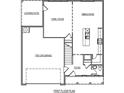 Layout of first floor includes a 2-car garage, Gathering room, kitchen, dining room, and foyer at 103 Everwood Ct, Dallas, GA 30213