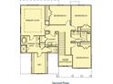 Second floor plan featuring a primary suite, three bedrooms, laundry room, and two bathrooms at 380 Waterbluff Dr, Mableton, GA 30126