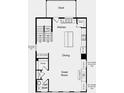 Second floor plan features kitchen, great room, dining room, and half bath at 302 Oldvine Dr, Lawrenceville, GA 30044